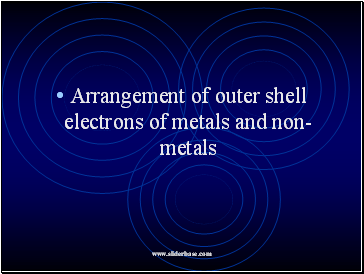 Arrangement of outer shell electrons of metals and non-metals