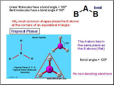Linear Molecules have a bond angle = 180
