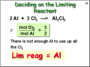 Deciding on the Limiting Reactant