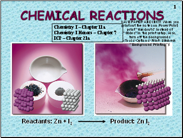 CHEMICAL REACTIONS