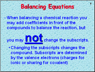 Balancing Equations