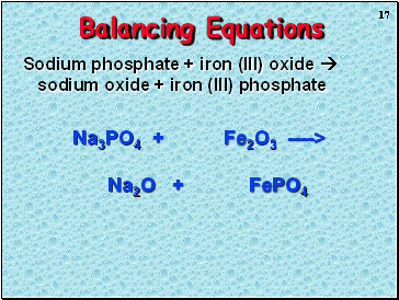 Balancing Equations