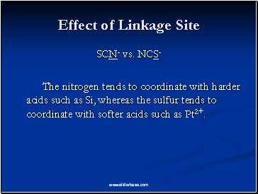 Effect of Linkage Site