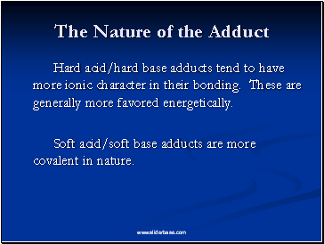 The Nature of the Adduct