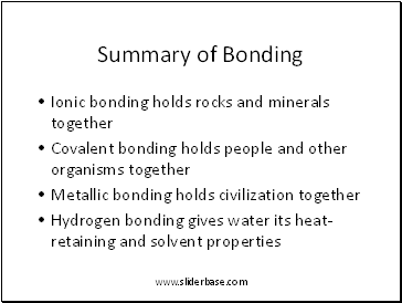 Summary of Bonding