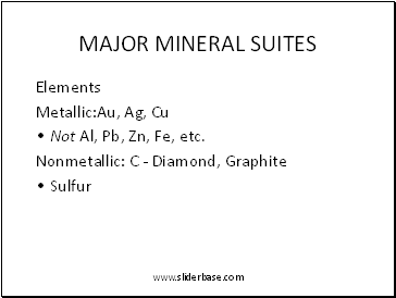 MAJOR MINERAL SUITES