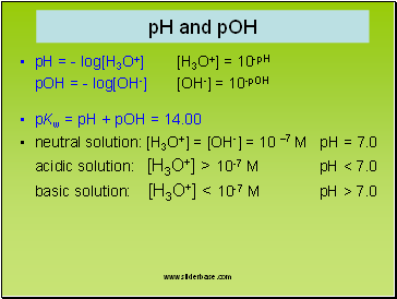 pH and pOH