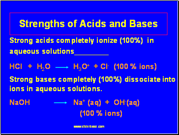 Strengths of Acids and Bases