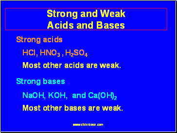 Strong and Weak Acids and Bases