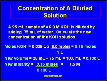 Concentration of A Diluted Solution