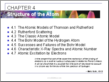 4.1 The Atomic Models of Thomson and Rutherford
