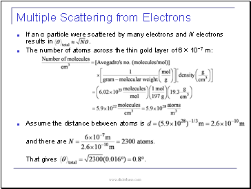 Multiple Scattering from Electrons