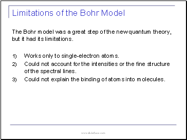 Limitations of the Bohr Model