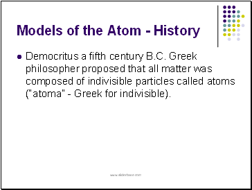 Models of the Atom - History