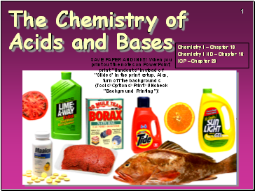 The Chemistry of Acids and Bases