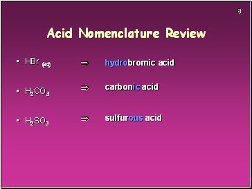 Acid Nomenclature Review