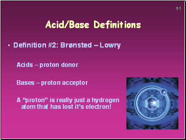 Acid/Base Definitions