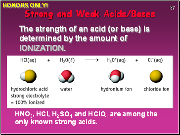 HNO3, HCl, H2SO4 and HClO4 are among the only known strong acids.