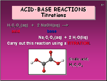 ACID-BASE REACTIONS Titrations
