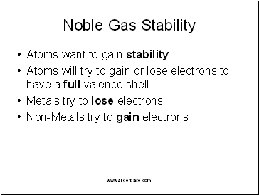 Noble Gas Stability