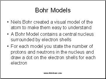 Bohr Models