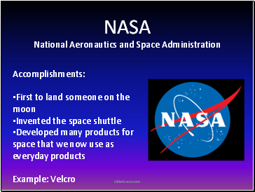NASA National A Accomplishments: