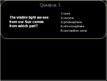 The visible light we see from our Sun comes from which part?