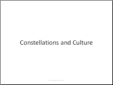Constellations and Culture