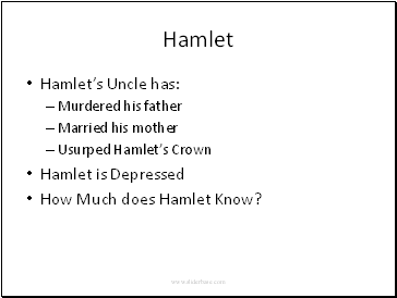 Hamlet Hamlets Uncle has: