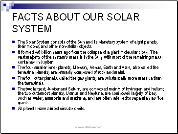 Facts about our solar system