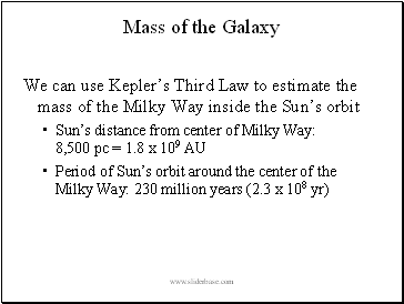 Mass of the Galaxy