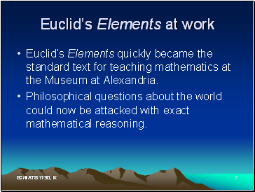 Euclid’s Elements at work