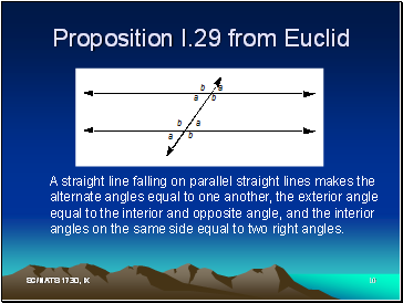 Proposition I.29 from Euclid