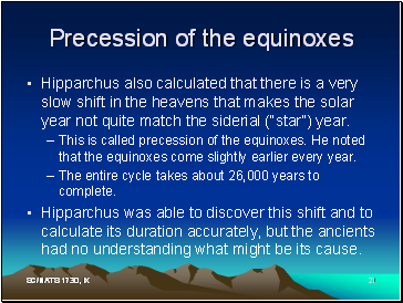 Precession of the equinoxes