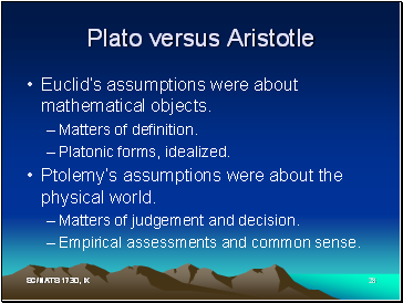 Plato versus Aristotle
