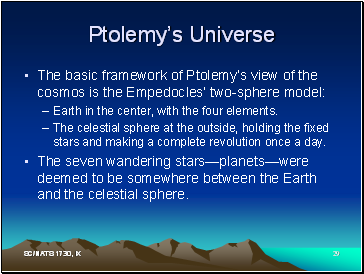 Ptolemy’s Universe