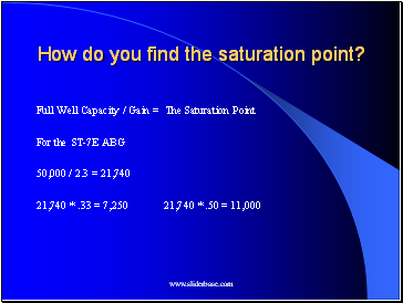 How do you find the saturation point?