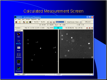 Calculated Measurement Screen