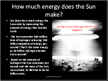 How much energy does the Sun make?