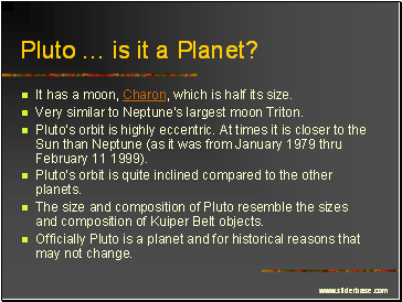 Pluto … is it a Planet?