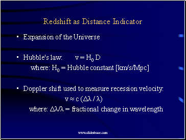 Redshift as Distance Indicator