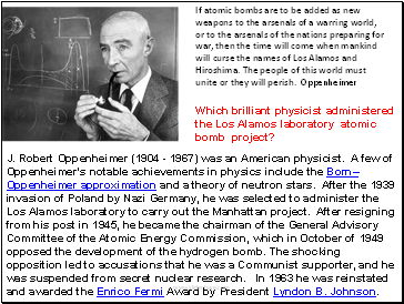 J. Robert Oppenheimer