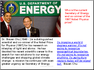 Dr. Steven Chu