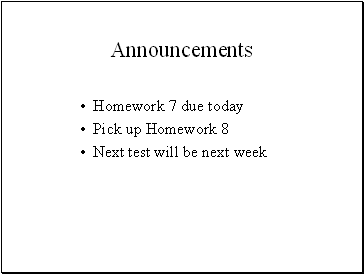 Announcements