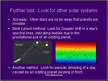 Further test: Look for other solar systems