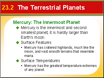 23.2 The Terrestrial Planets