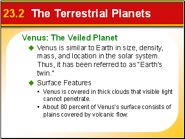 23.2 The Terrestrial Planets