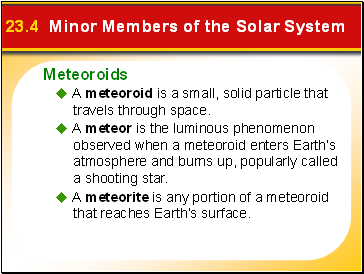 23.4 Minor Members of the Solar System