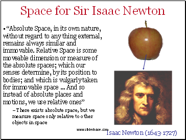 Space for Sir Isaac Newton