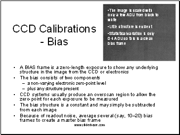 CCD Calibrations - Bias